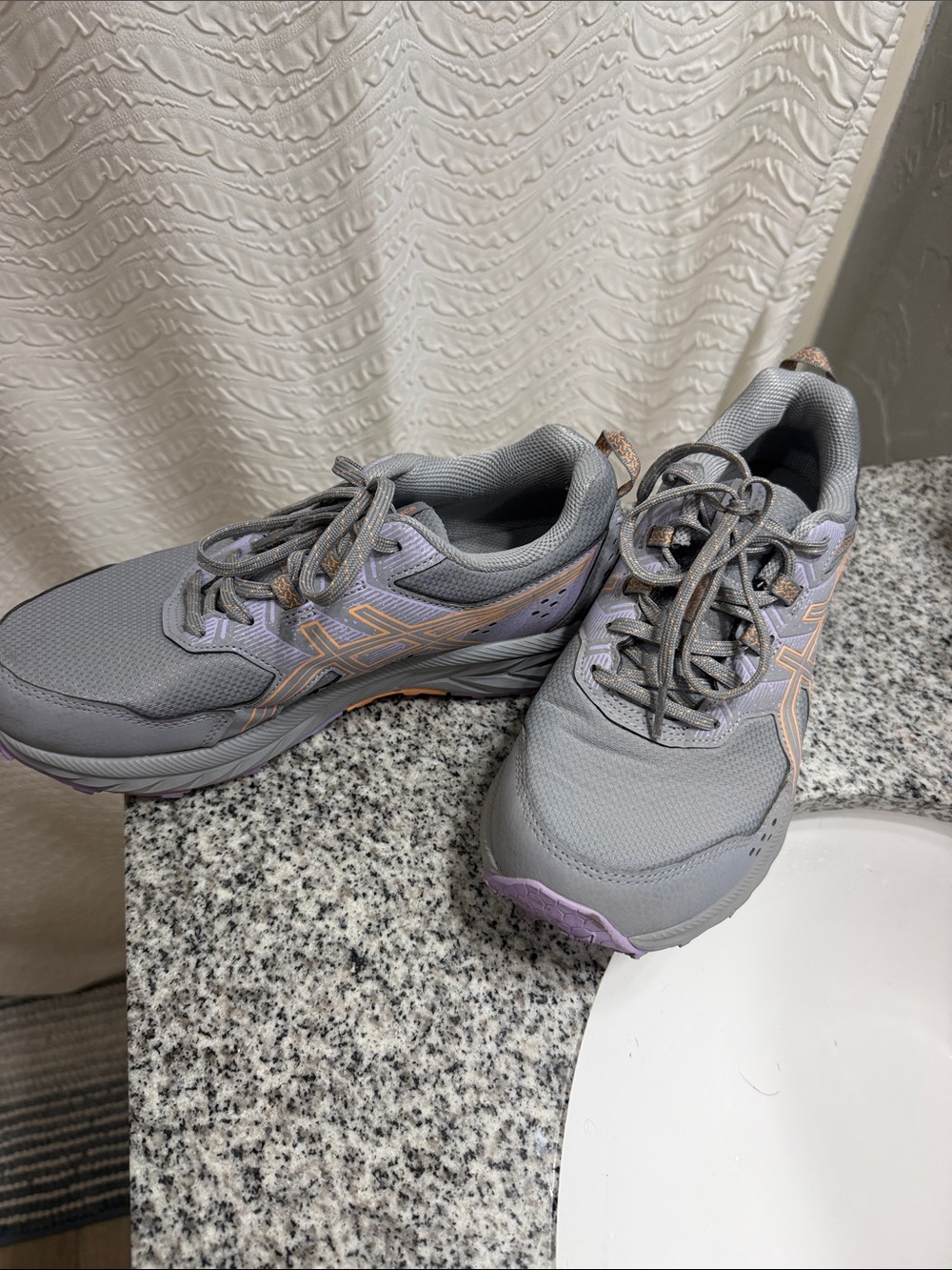 ASICS Women's Gray Sneakers with Lavender Accents